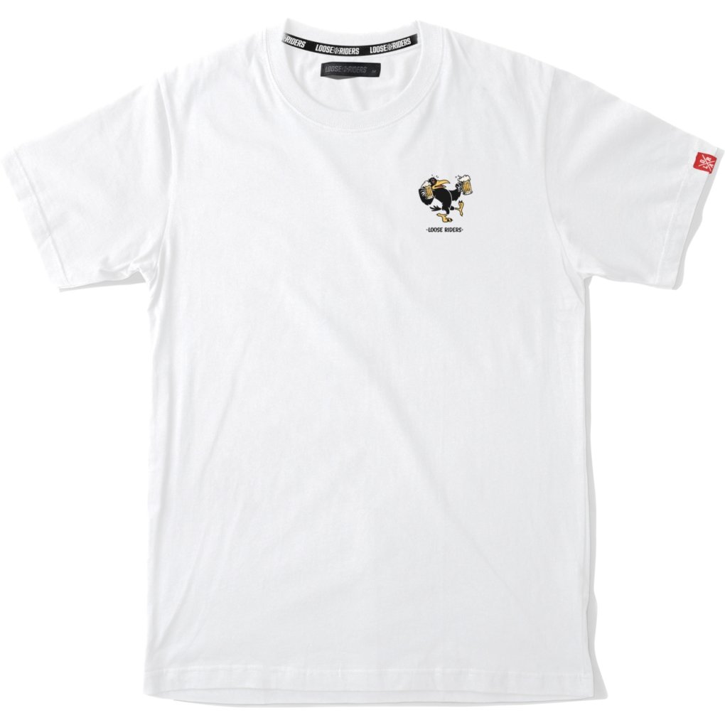 Loose Riders Beer Now Tech Tee Men - Drinky Crow White