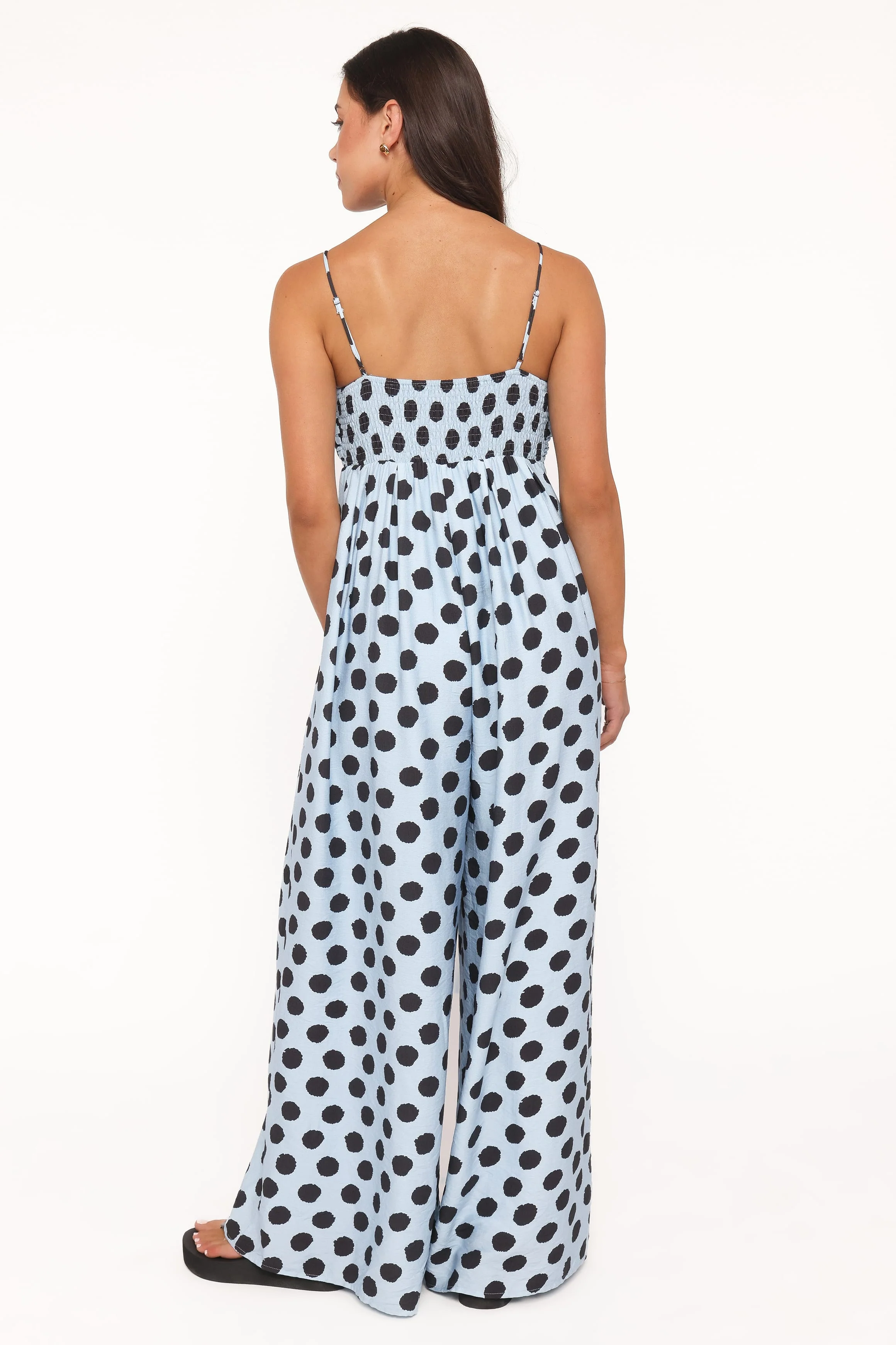 Pricilla Jumpsuit - Blue Polka Dot