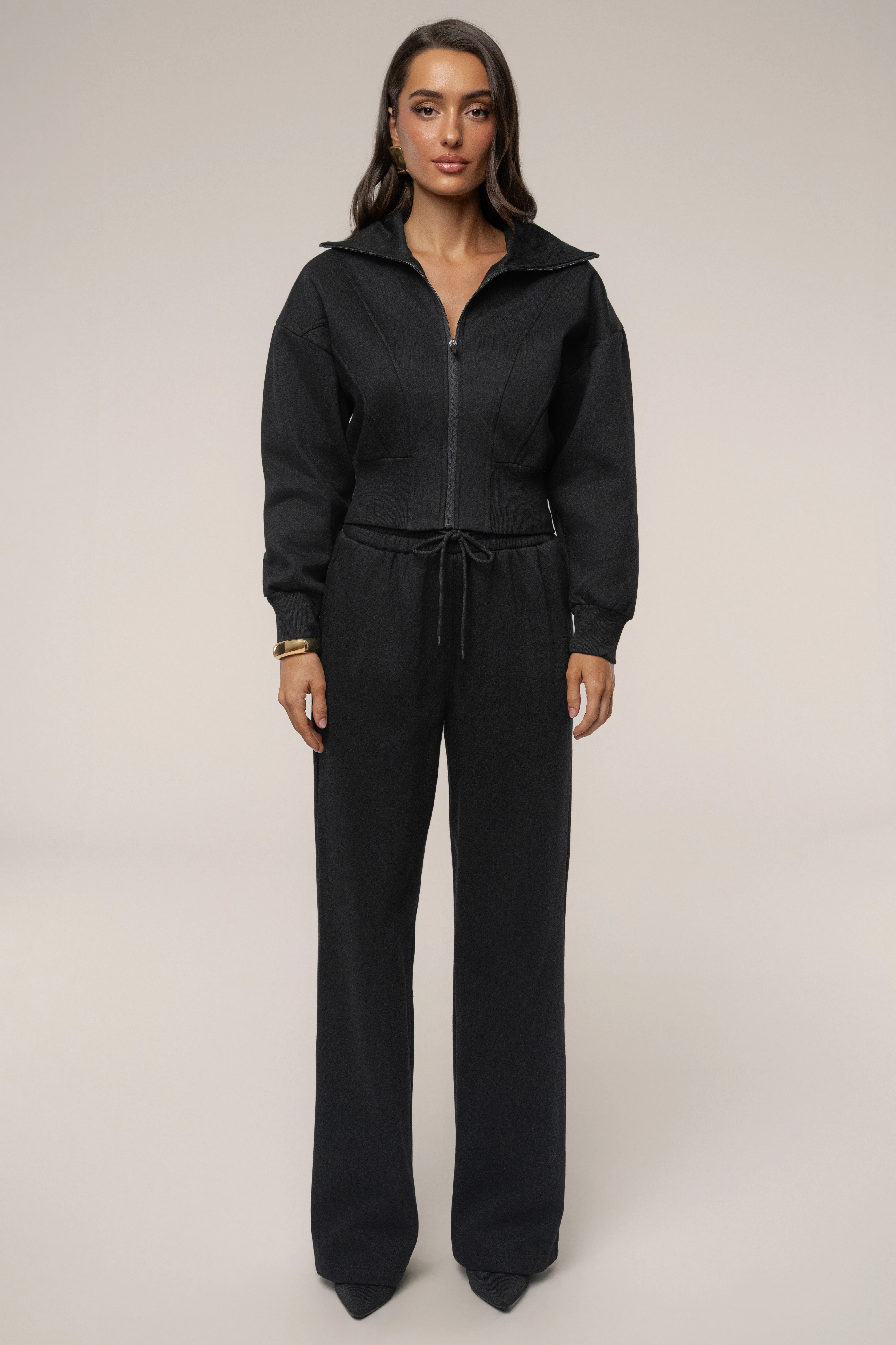 Black JLUXLABEL Logo Fleece Pants