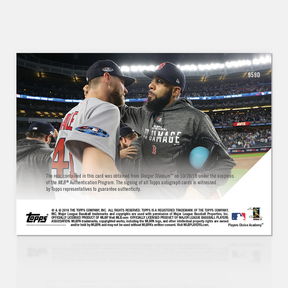 On-Card Autograph & Game Used Ball # to 10 - Chris Sale/David Price - MLB TOPPS NOW®