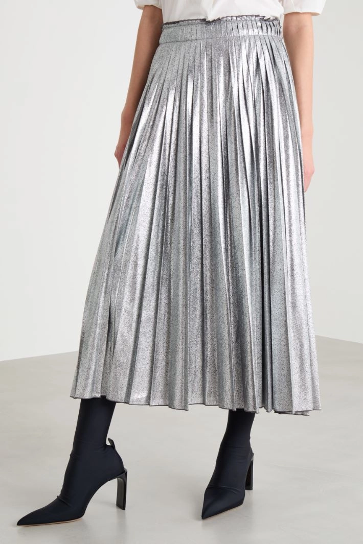 Foiled georgette skirt - SILVER