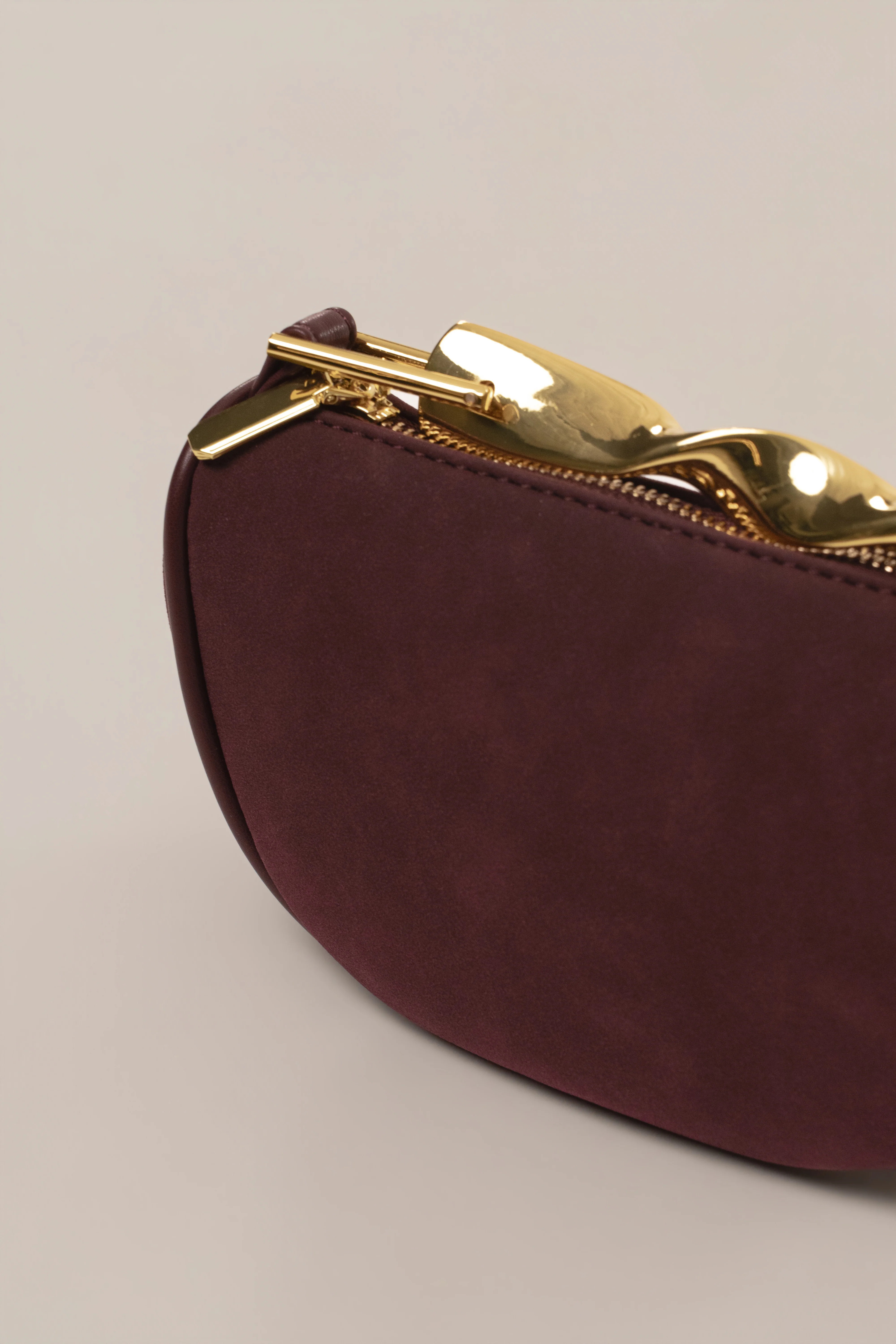 Burgundy Miami Crescent Handbag