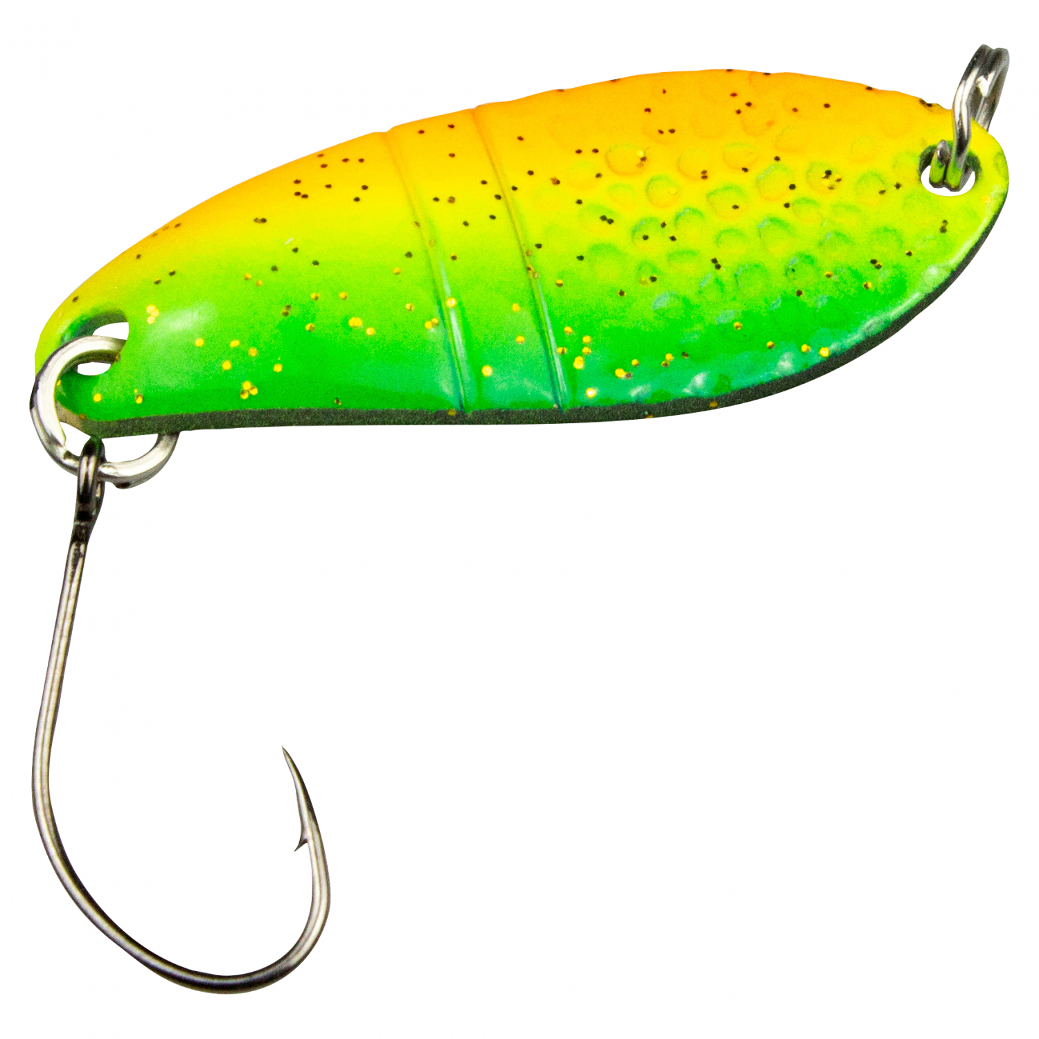 FTM Trout Spoon Dragon (2,5 g, Yellow\/Green, Black UV)