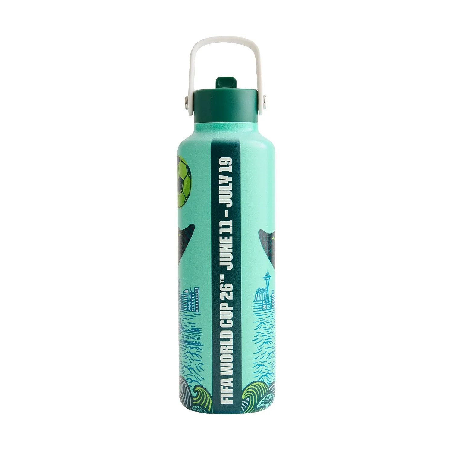 2026 Soccer Fan Collection Seattle Poster Water Bottle
