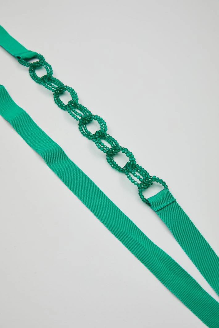 Beaded jewel belt - GREEN