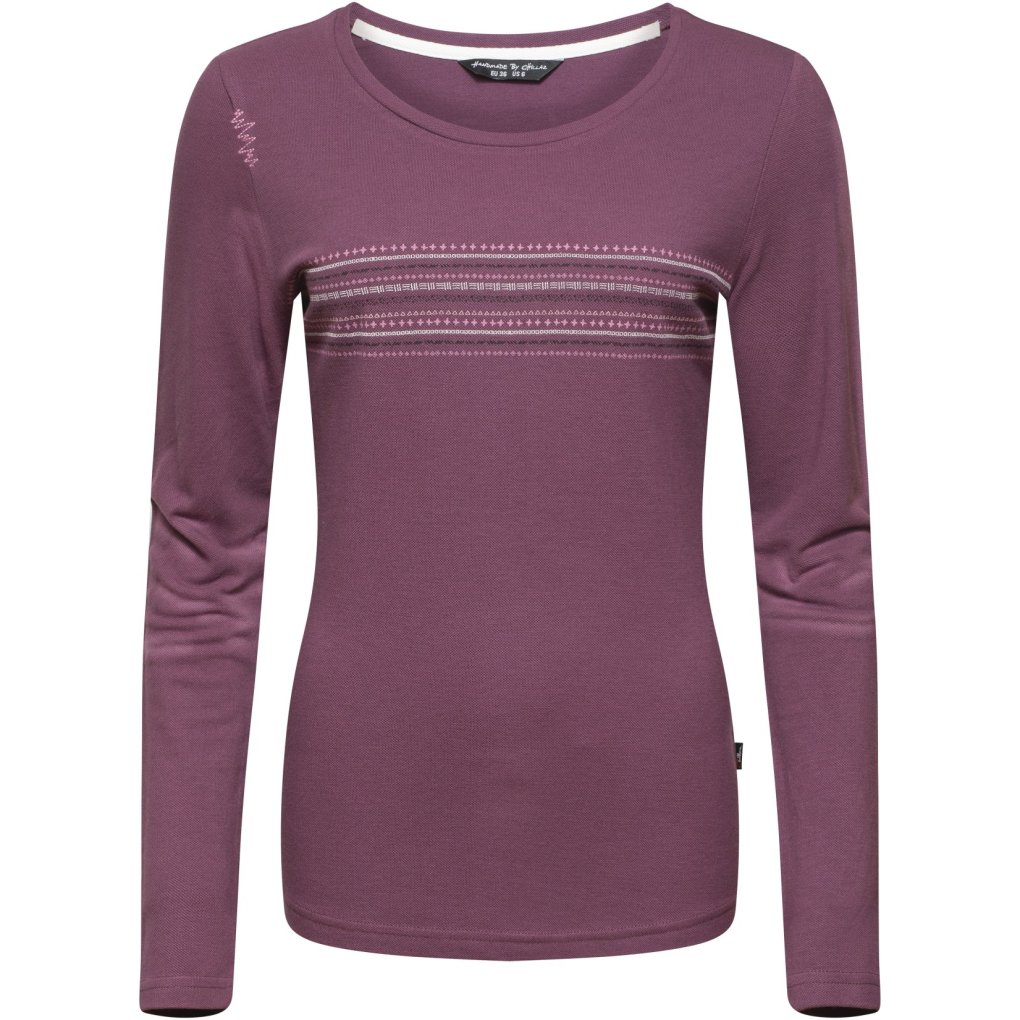 Chillaz Dalmatien Ornament Longsleeve Shirt Women - dark bordeaux