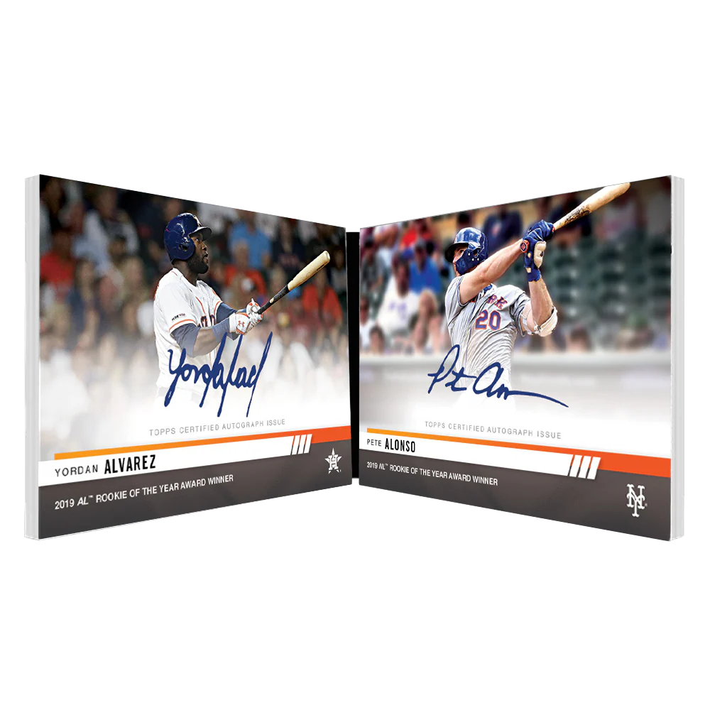 On-Card Book Auto # to 99 - Pete Alonso/Yordan Alvarez - MLB TOPPS NOW® Card AW03A