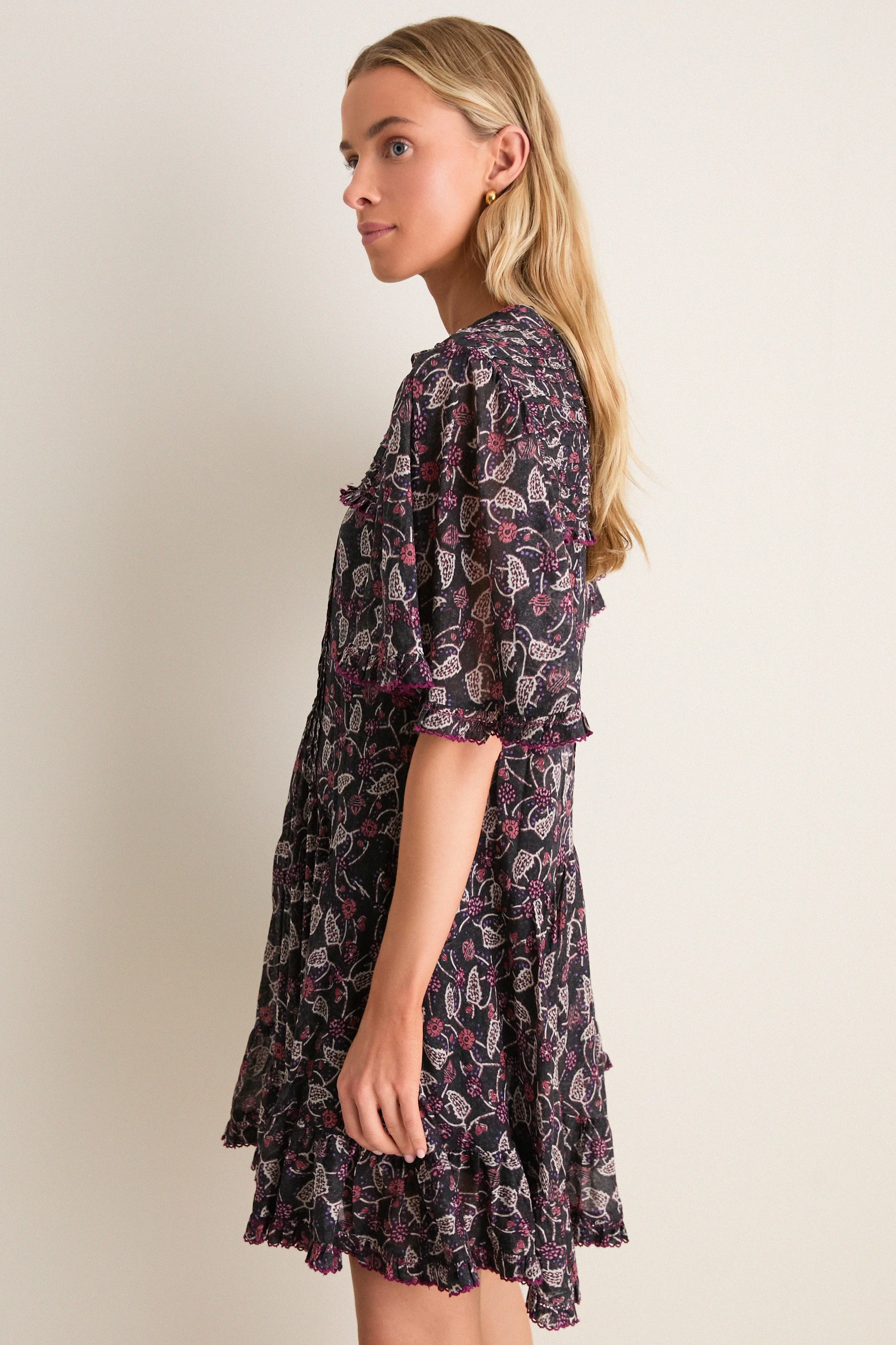 Black and Raspberry Daynia Dress