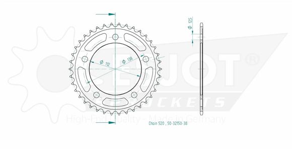 Esjot crown 38 teethRef: Esjo00094A / 12113042