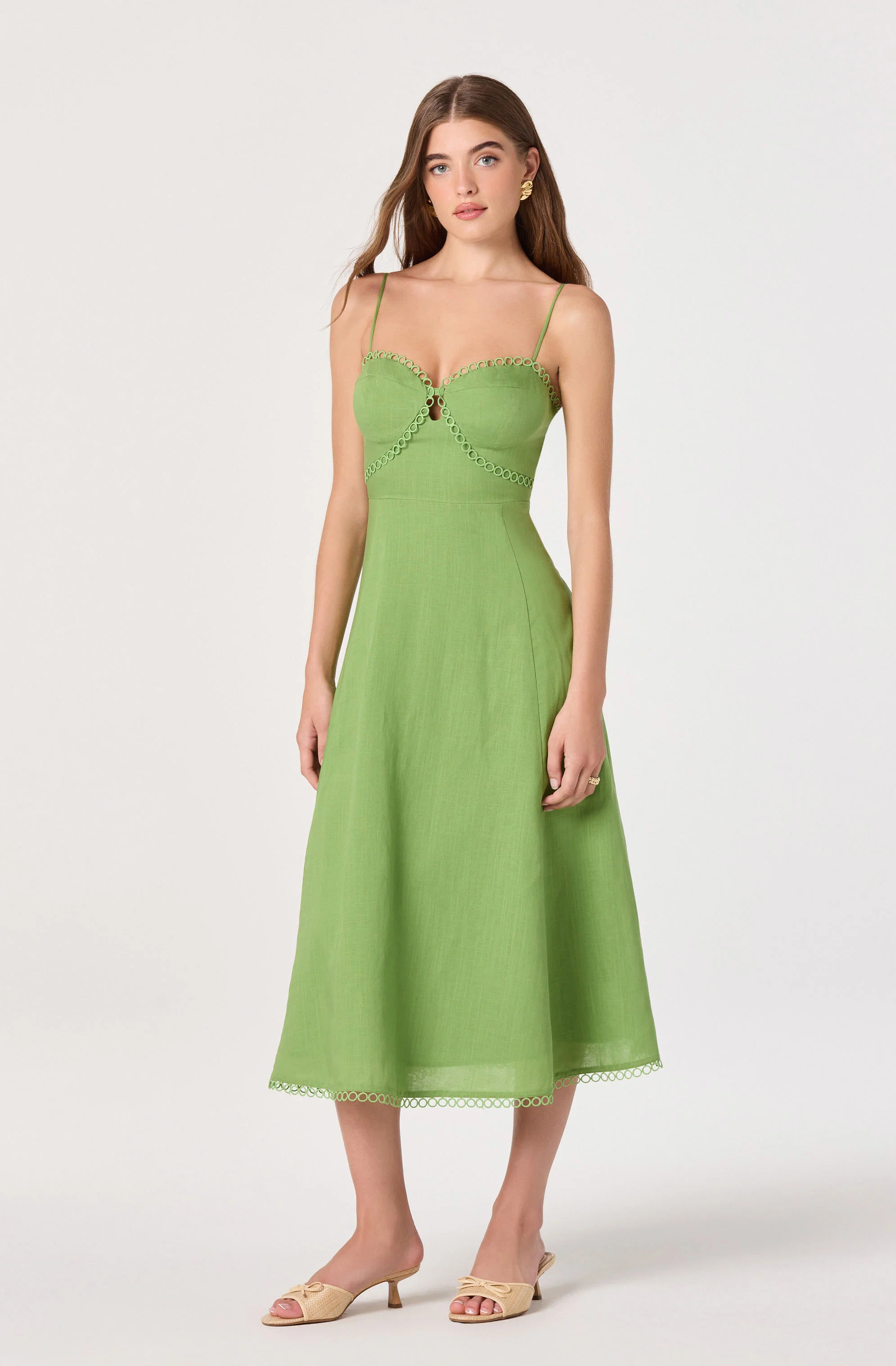 Christie Sweetheart Linen Midi Dress