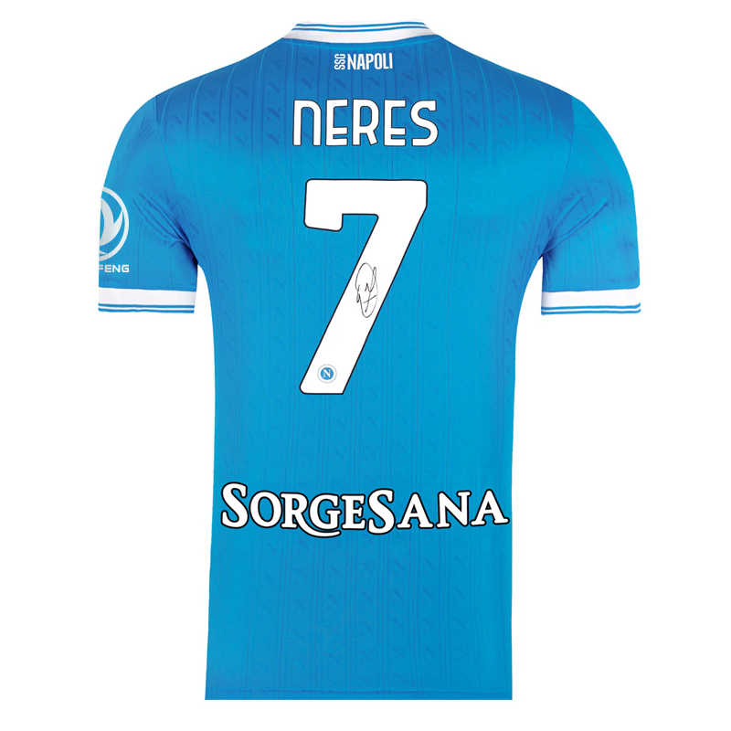 SSC Napoli Match Jersey Home 2025/2026 Signed by Neres in Premium Box