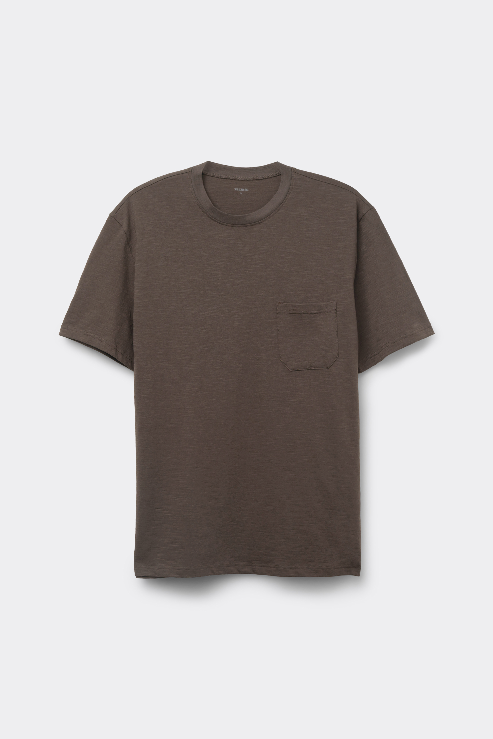 Slub Cotton T-Shirt with Breast Pocket