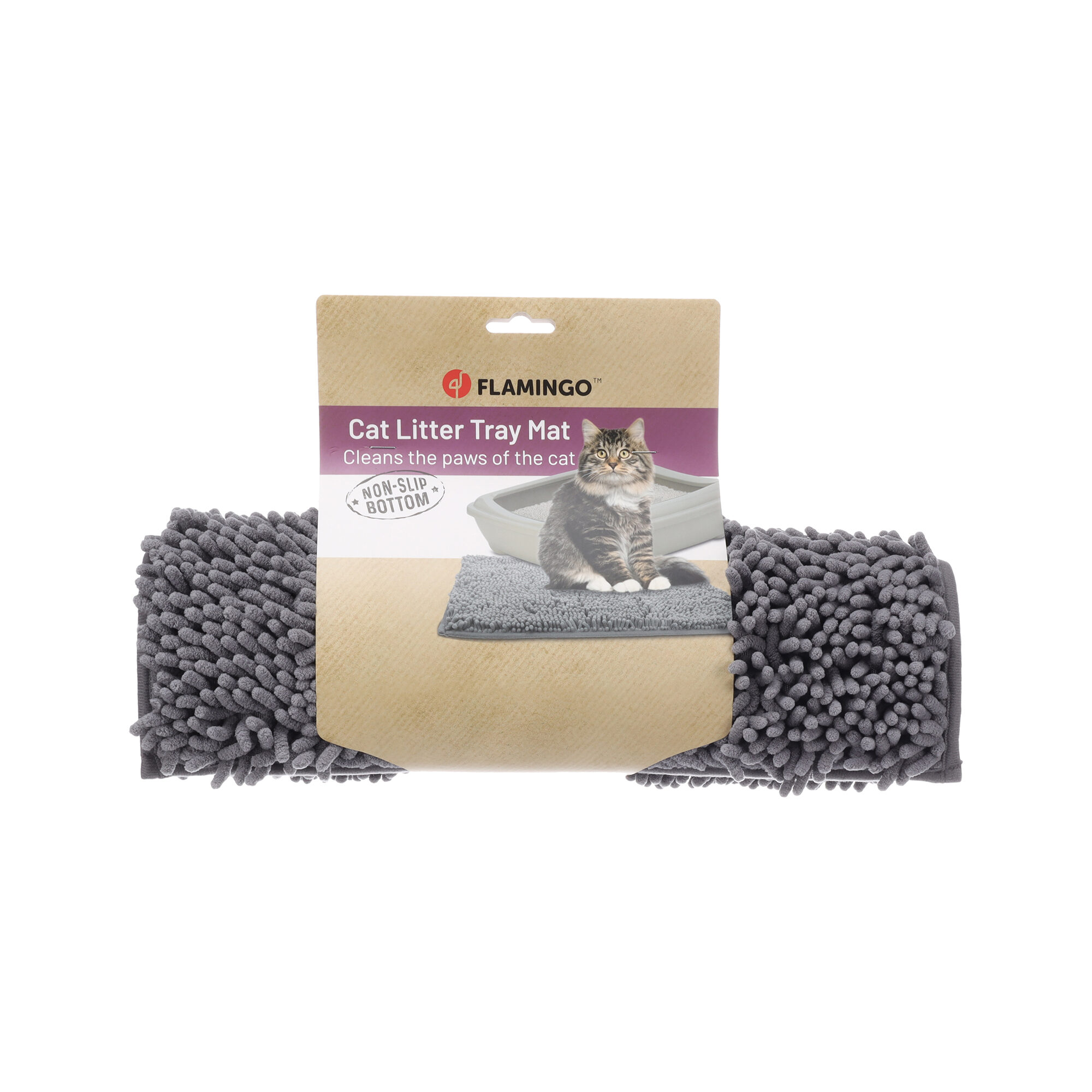 Flamingo Rutt Cat Litter Mat - Grey