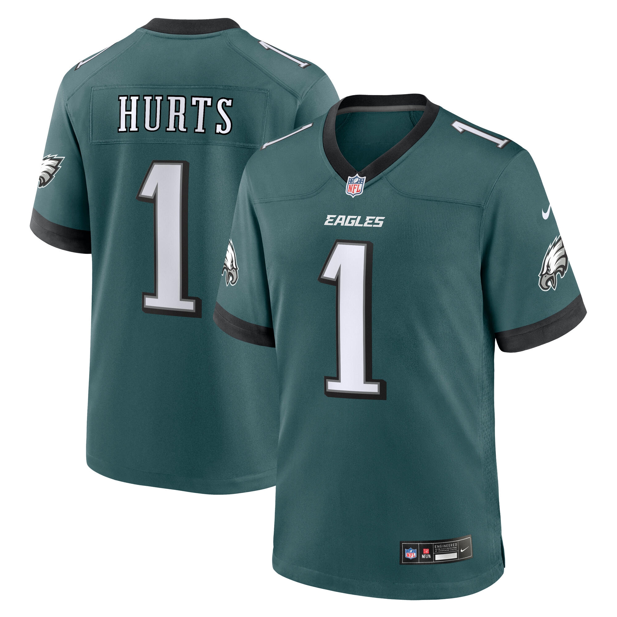 Jalen Hurts #1 Philadelphia Eagles Nike Game NFL Jersey Green (2025)