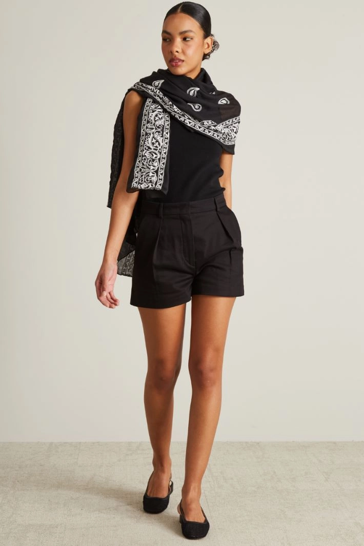 Bandana print scarf - BLACK