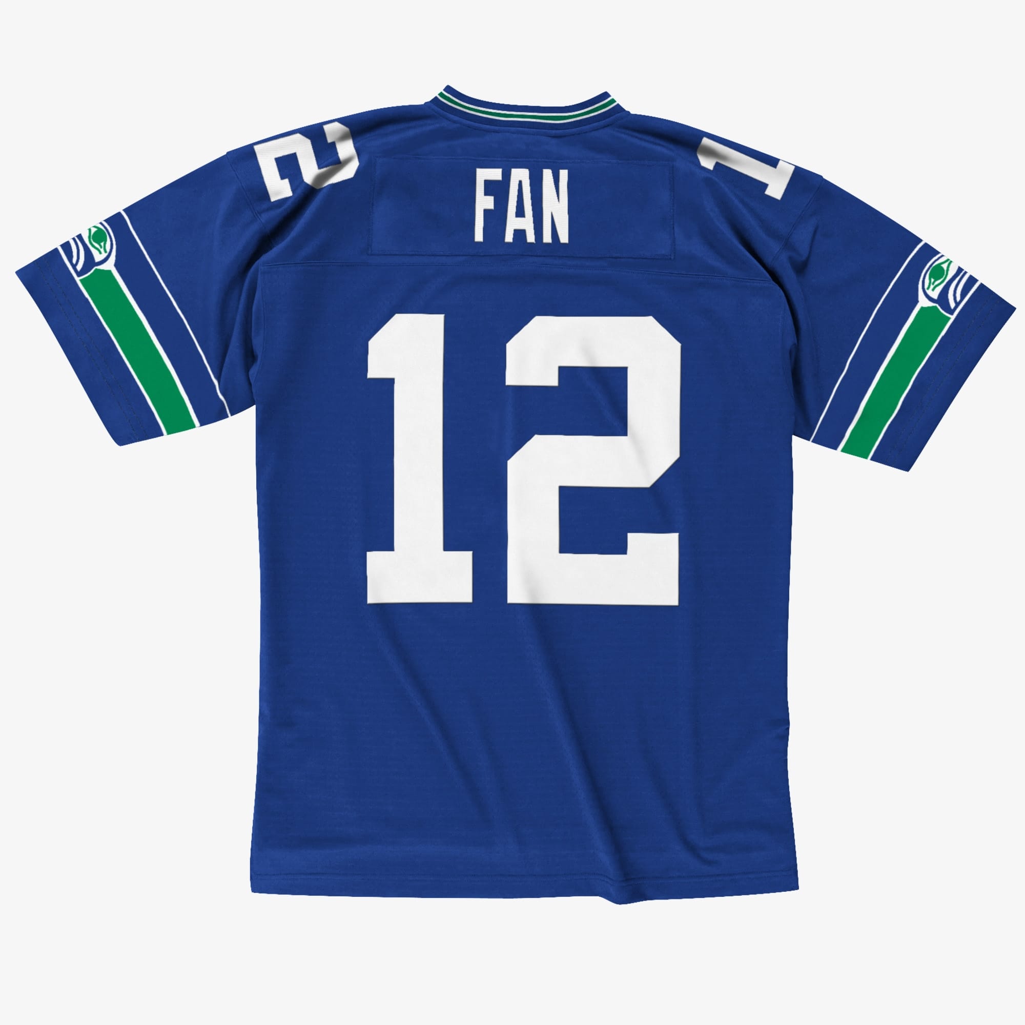 Fan #12 Seattle Seahawks Mitchell & Ness Throwback NFL Jersey Blue