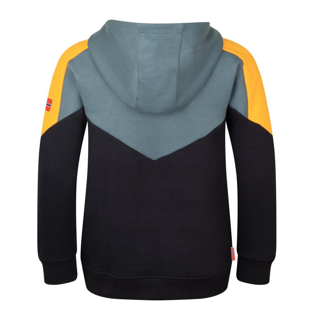 Trollkids Flekkefjord Jacket Kids - Black/Steel Blue/Mango