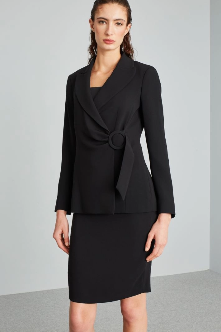 Blazer with circle buckle - BLACK
