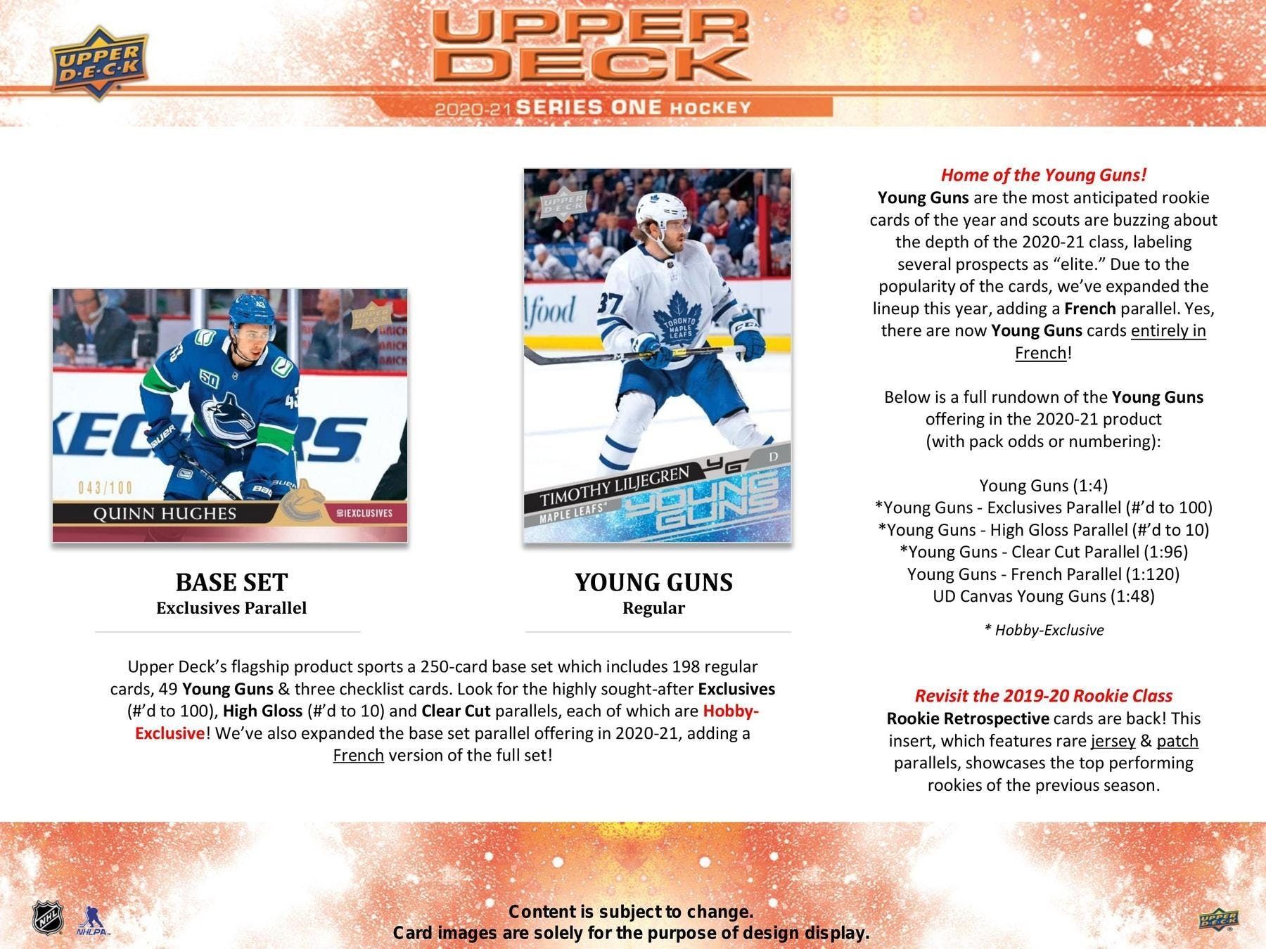 2020/21 Upper Deck Series 1 Hockey Hobby Box NHL