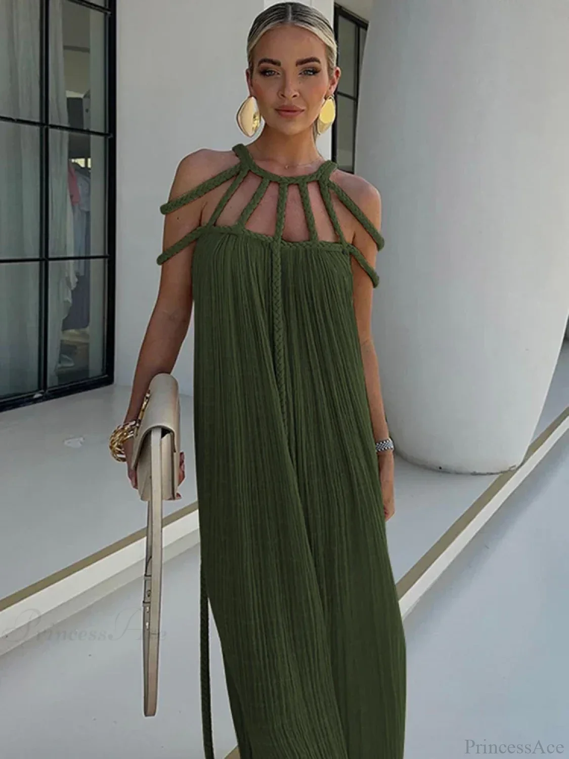 Hollow Out Sleeveless Beach Cover Up