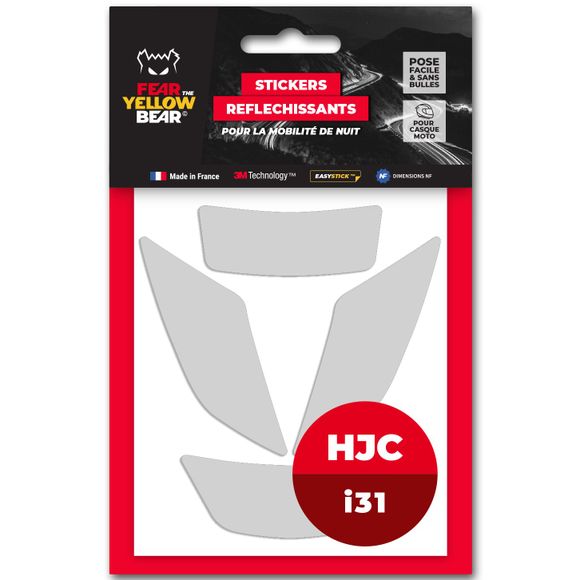 Fear The Yellow Bear REPLICA HJC I31 Reflective Stickers - WhiteRef: FYB0036