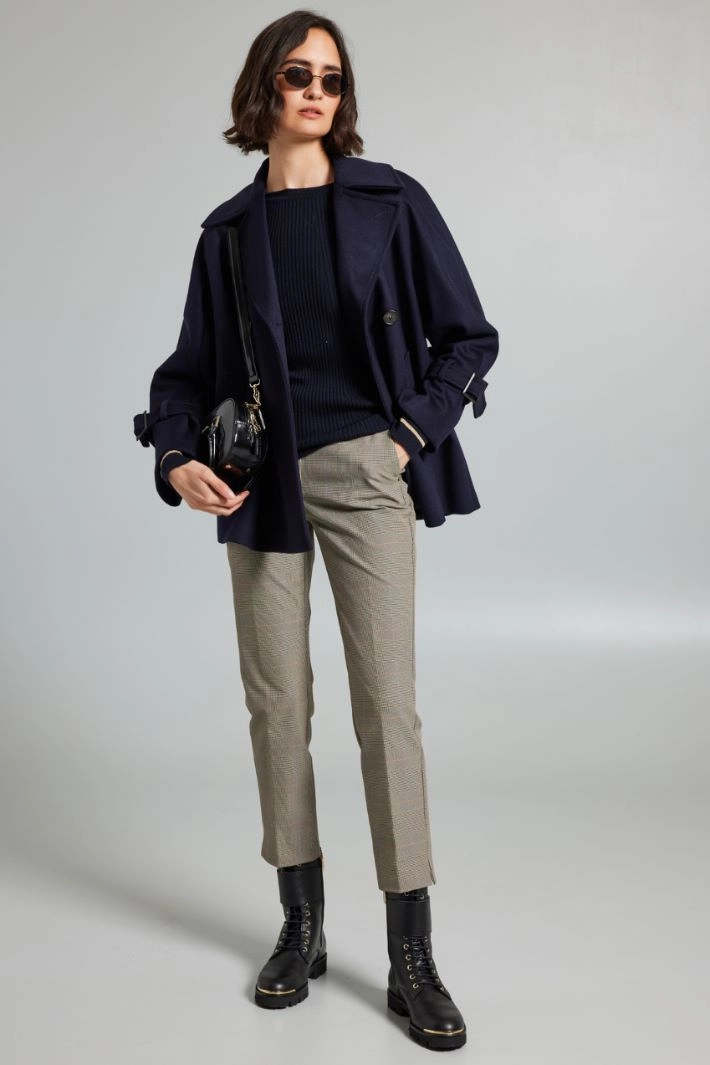 Trousers in a technical batavia - BROWN SAND