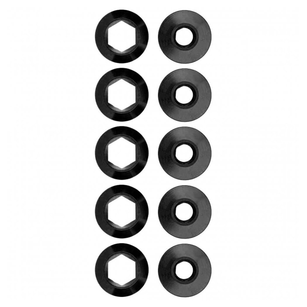 Alugear Chainring Bolt Kit - 5x BCD | M8 x 6.5mm | incl. Nuts (5mm) - black