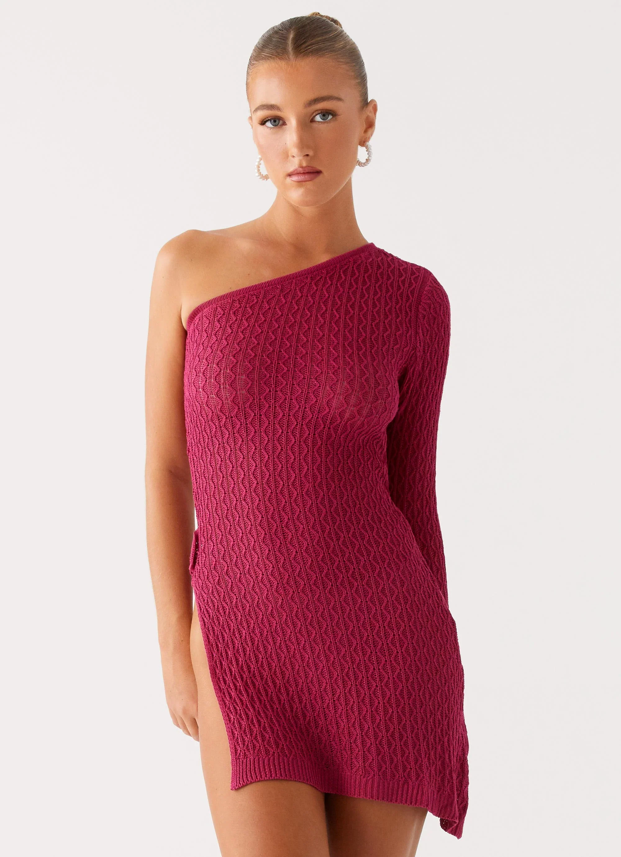 Medda Knit Mini Dress - Hot Pink