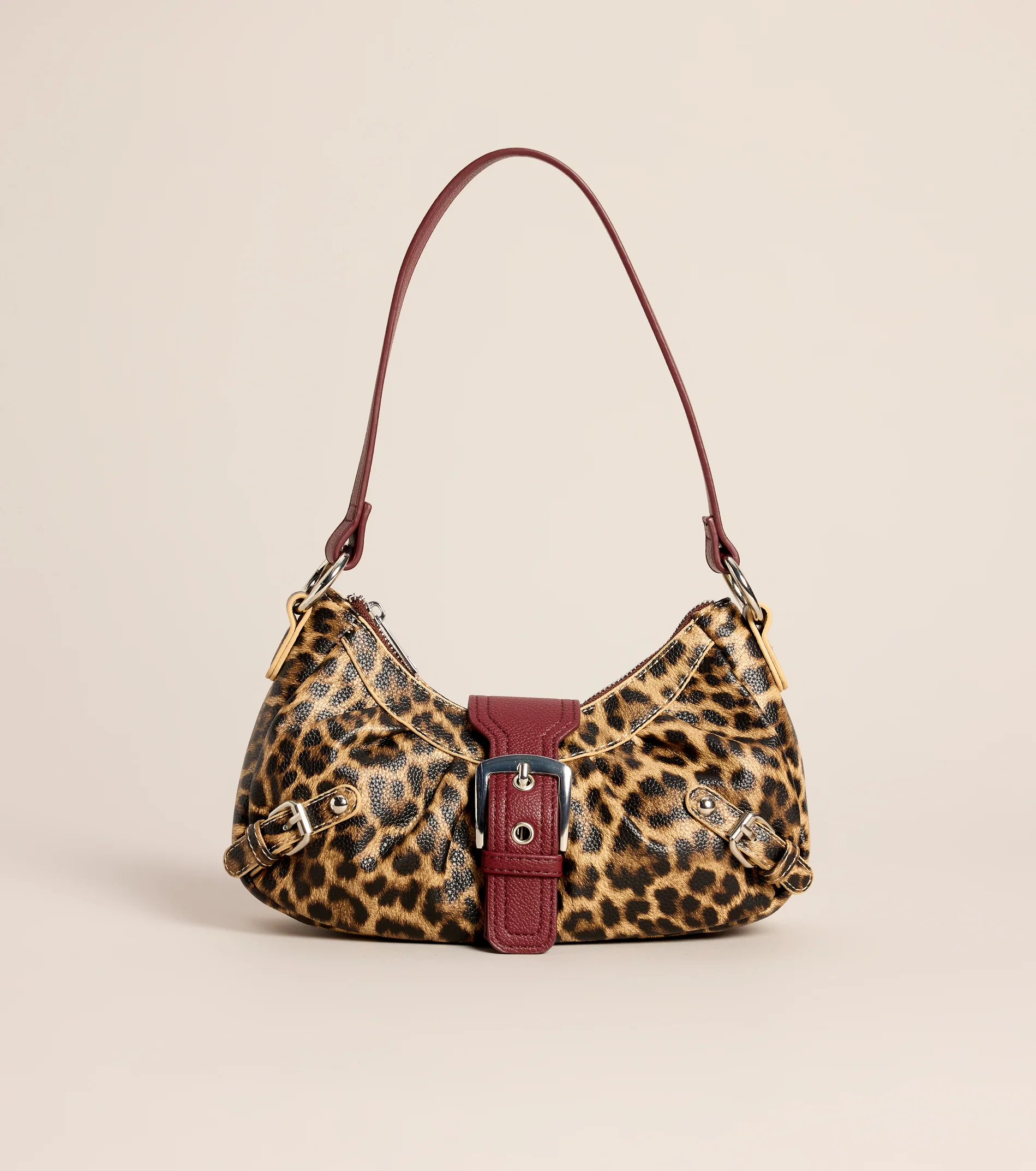 Wild Card Leopard Buckle Shoulder Bag