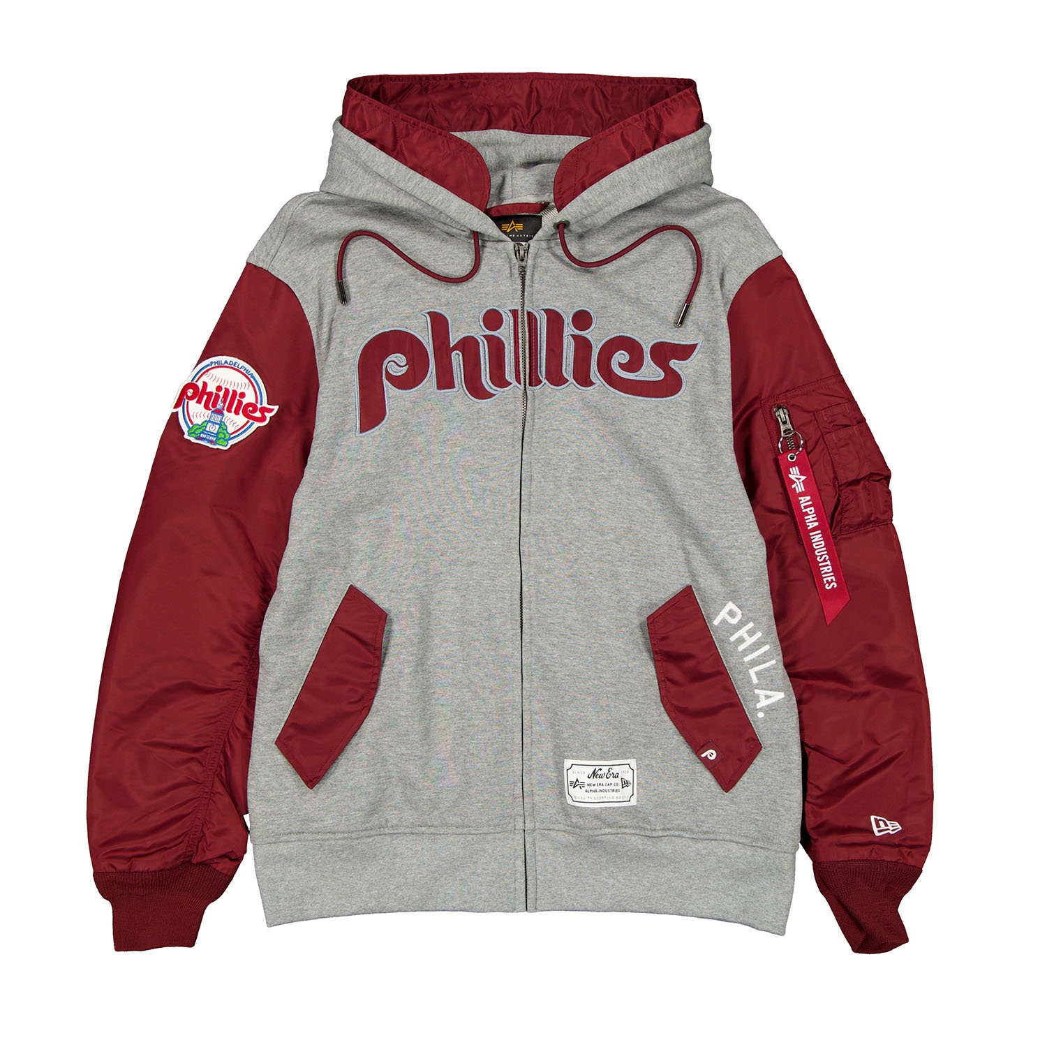 Philadelphia Phillies Alpha Industries MA-1 MLB Full-Zip Fleece Jacket