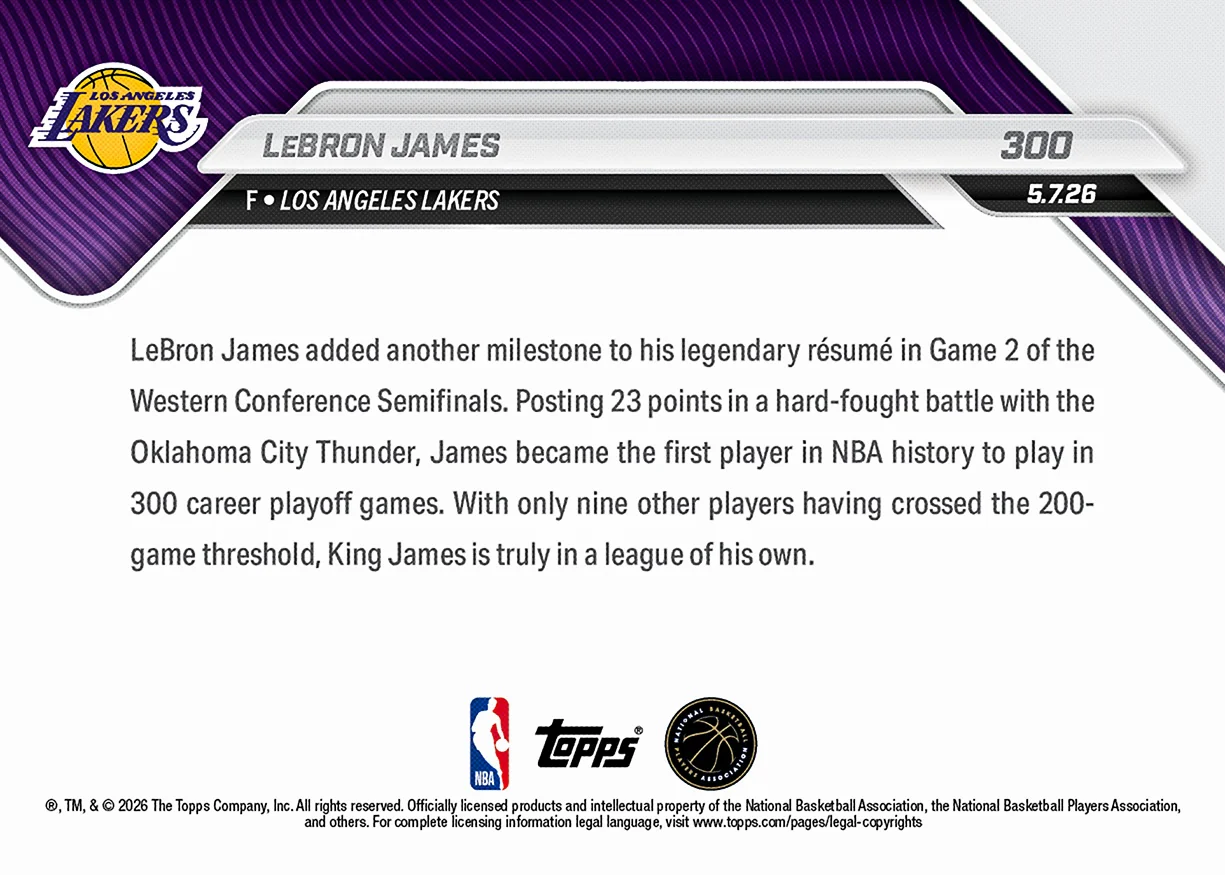 LeBron James - 2025-26 NBA Topps NOW® - Card 300