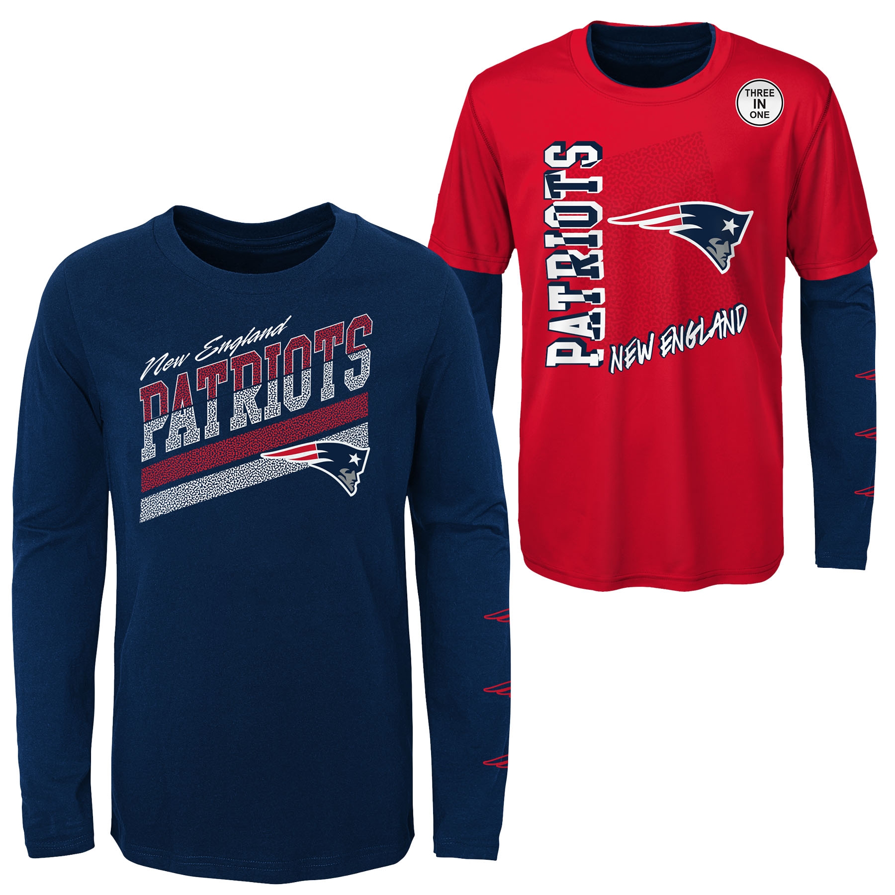 New England Patriots NFL Football 3-in-1 Combo Shirt Set (YOUTH)