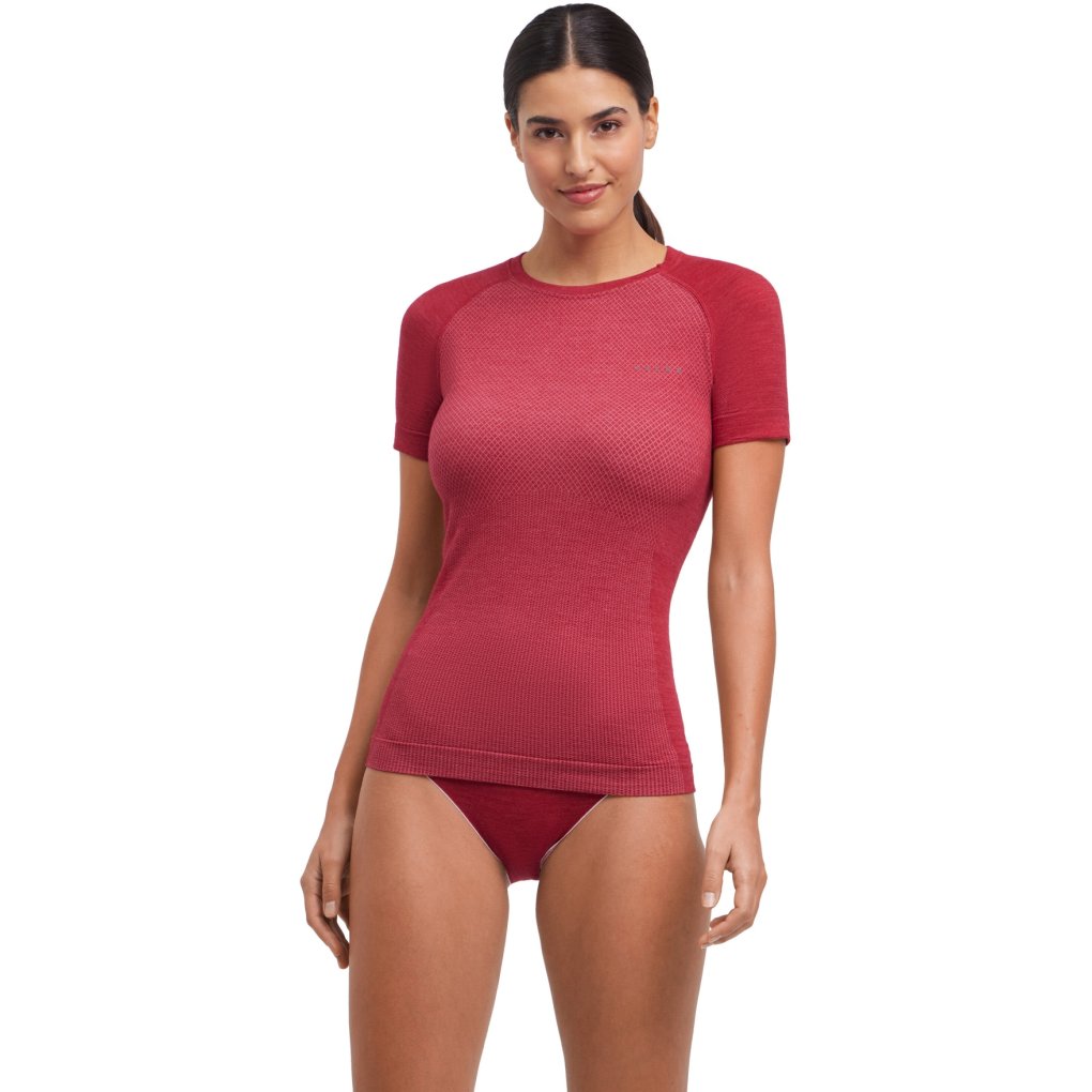 Falke Wool-Tech Light Crew Neck Short Sleeve Shirt Women - red 8644