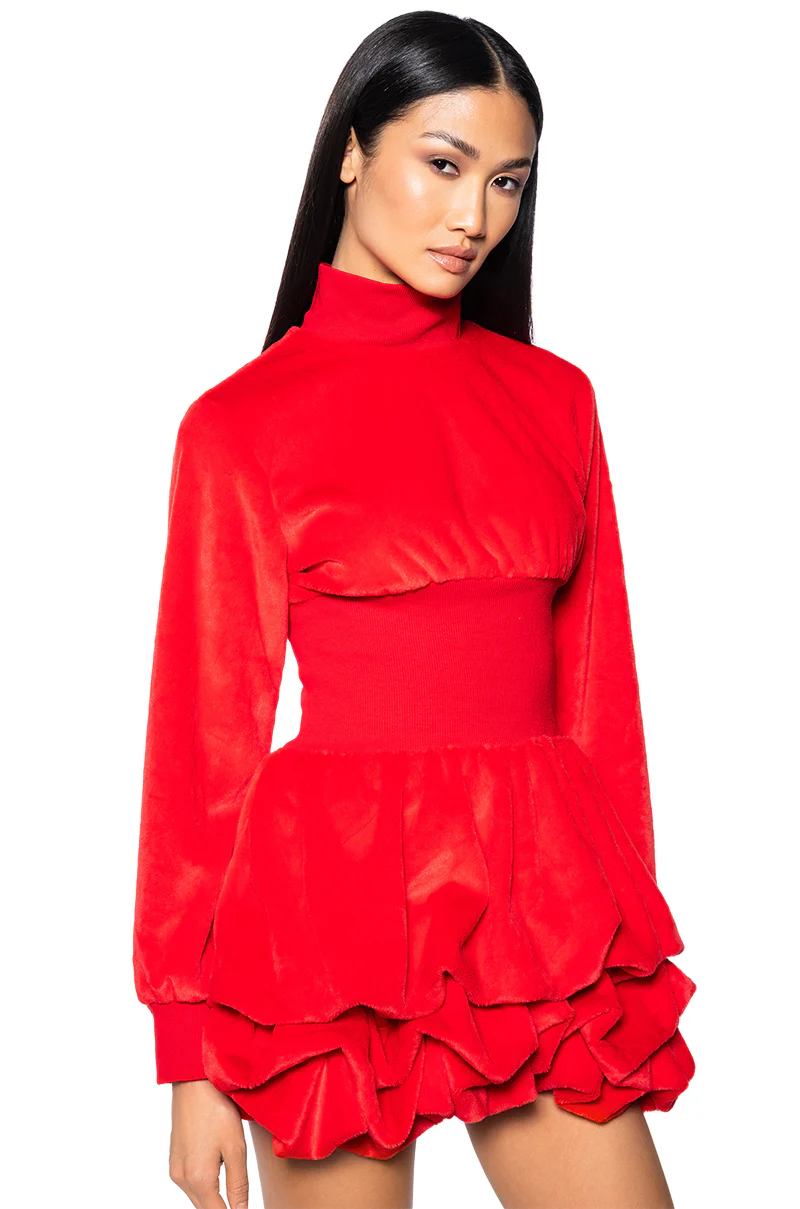 Bold Character Volume Mini Dress