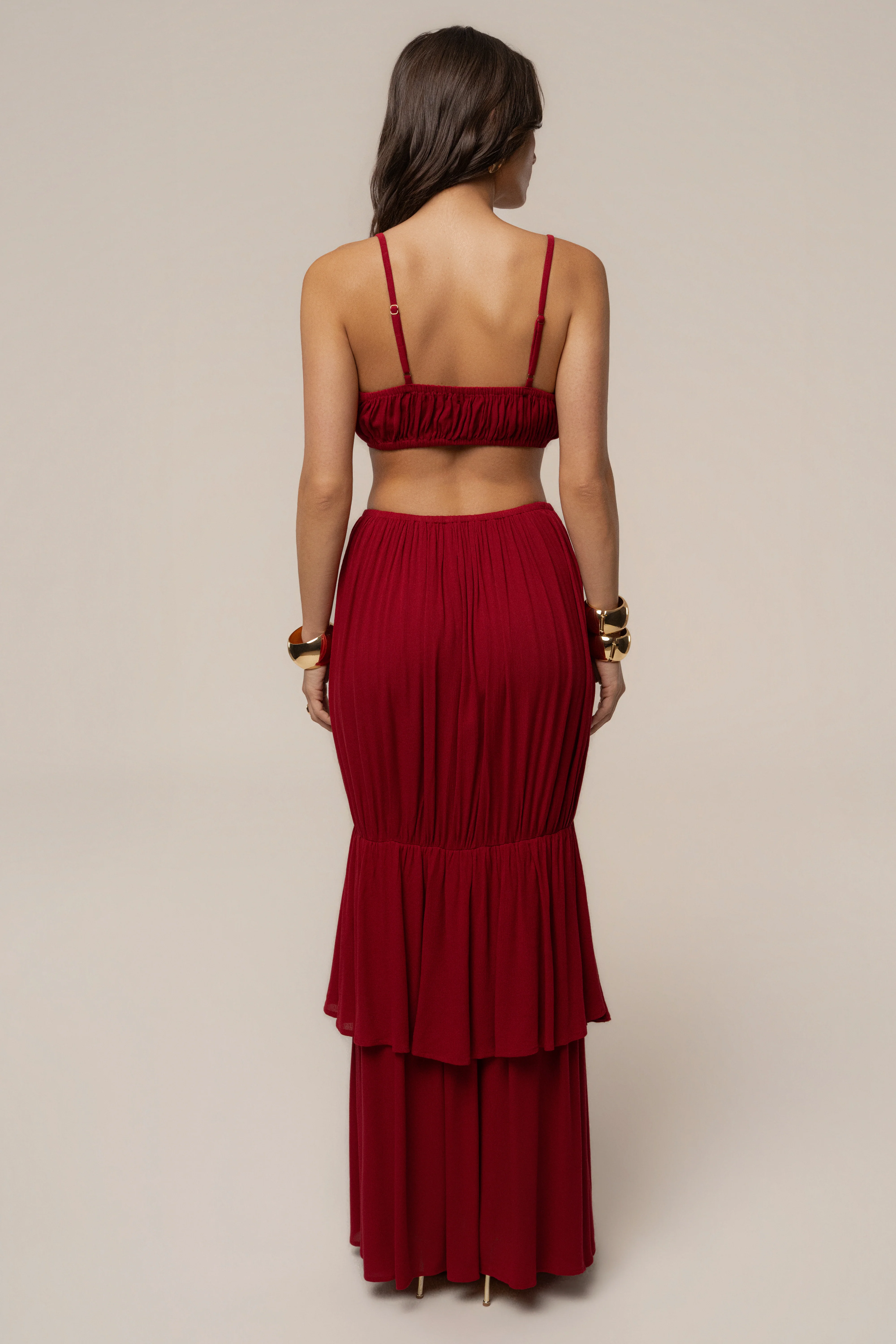 Red Sail Into Sunset Skirt Set