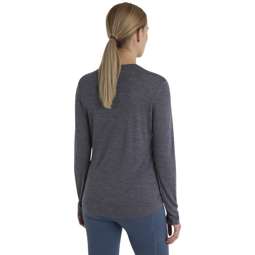 Icebreaker Merino 125 Cool-Lite™ Sphere III Long Sleeve Tee Women - Midnight Navy Hthr
