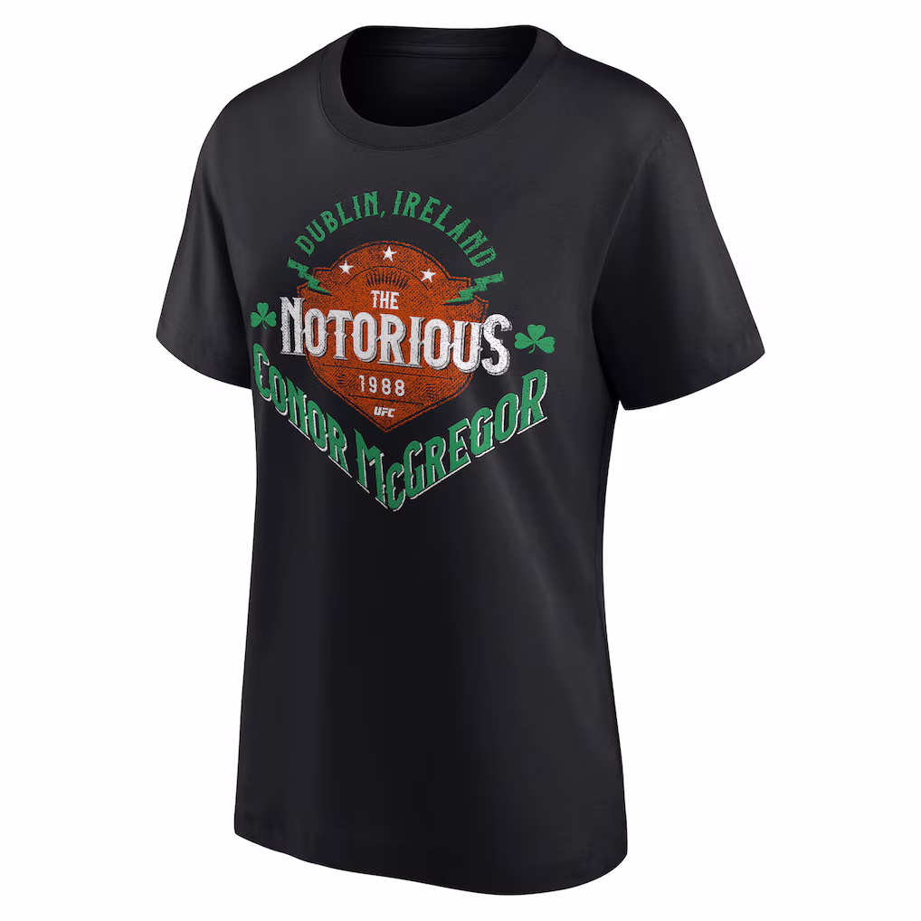 UFC Conor McGregor The Notorious Label T-Shirt - Black - Womens