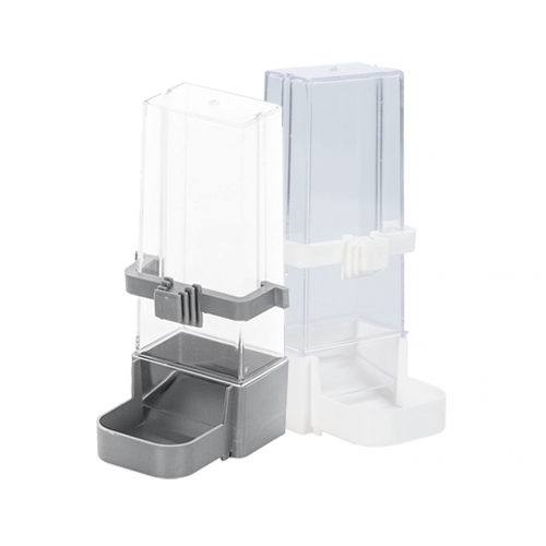 Duvo+ Parakeet Feeder - Grey/Transparent - 5.5 x 8 x 15cm