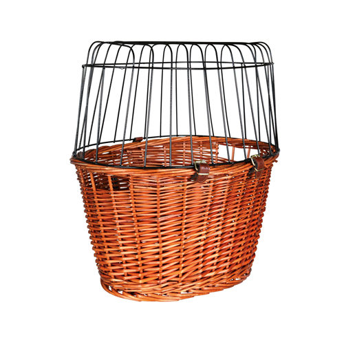 Trixie Bicycle Basket with Wire Mesh Cover - Natural