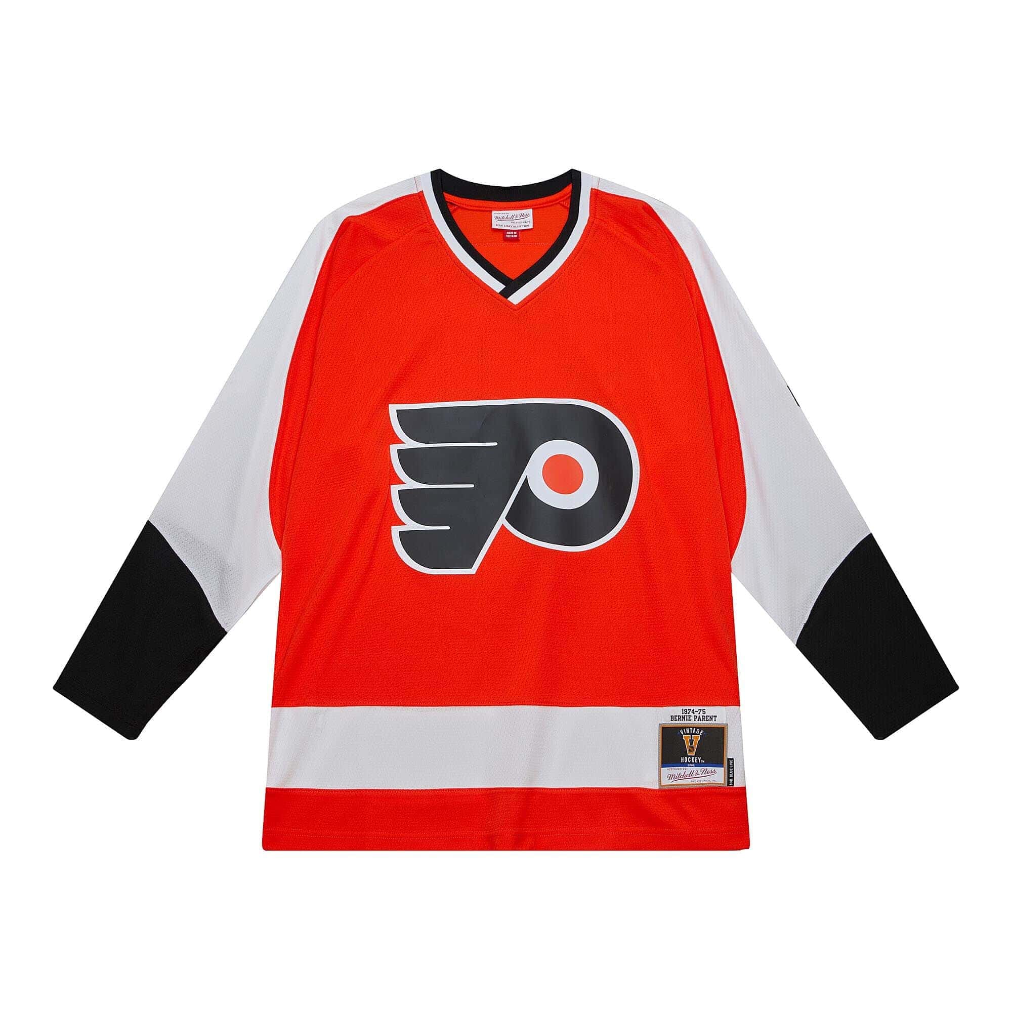 Bernie Parent #1 Philadelphia Flyers 1974-75 Mitchell & Ness NHL Jersey