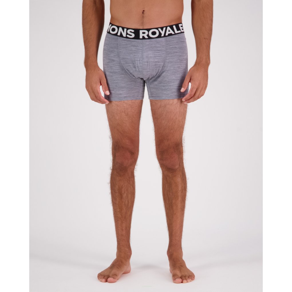 Mons Royale Hold 'em Shorty Merino Boxer Men - grey heather