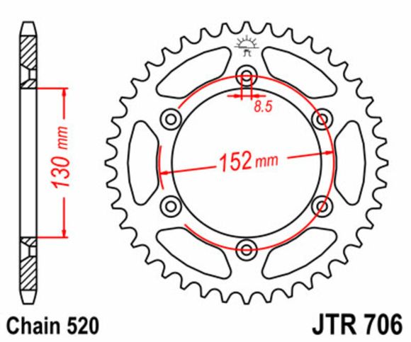 Couronne JT. acier standard 706 - 520Ref : JTC00125A / 1075094001