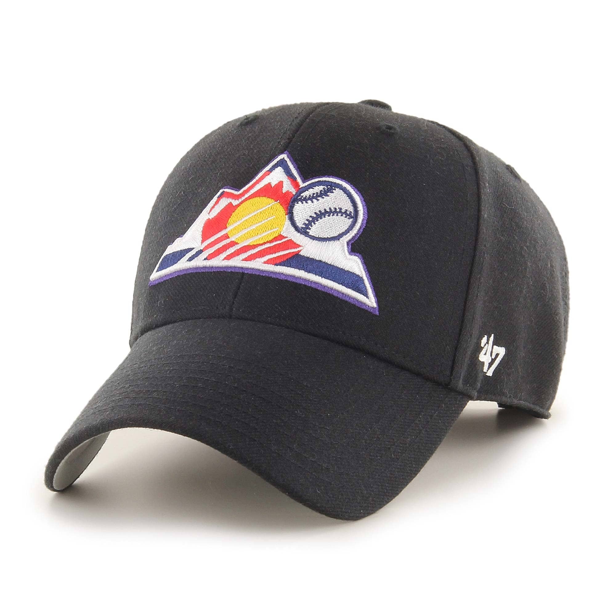 Colorado Rockies Mountain Logo '47 MVP Adjustable MLB Cap Black