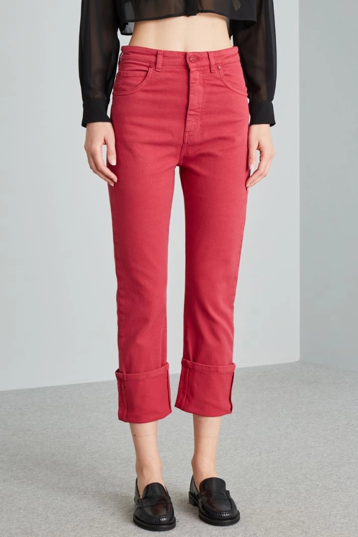 Turn-up bull trousers - MAGENTA