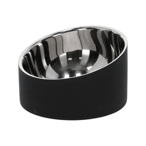 Adori Feeding Bowl Double Walled Scarlett - Black - 12 x 7,5 cm