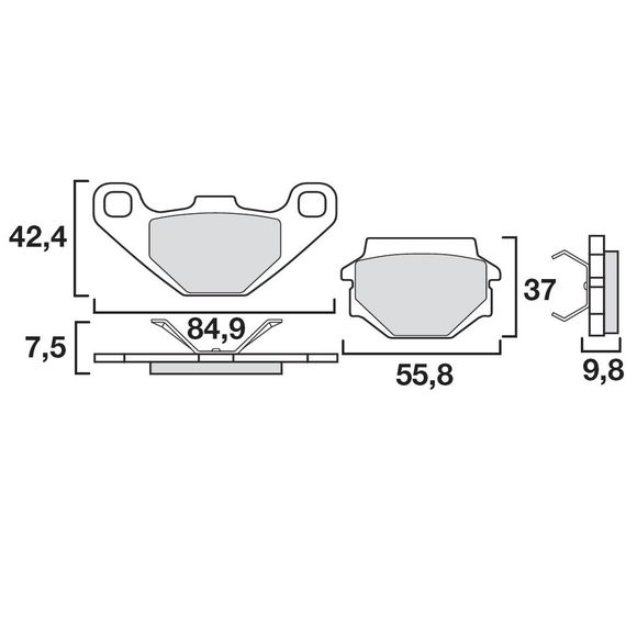 Brembo Organic brake pads front/rear (depending on model)Ref: 07BB0735 / 07BB0708