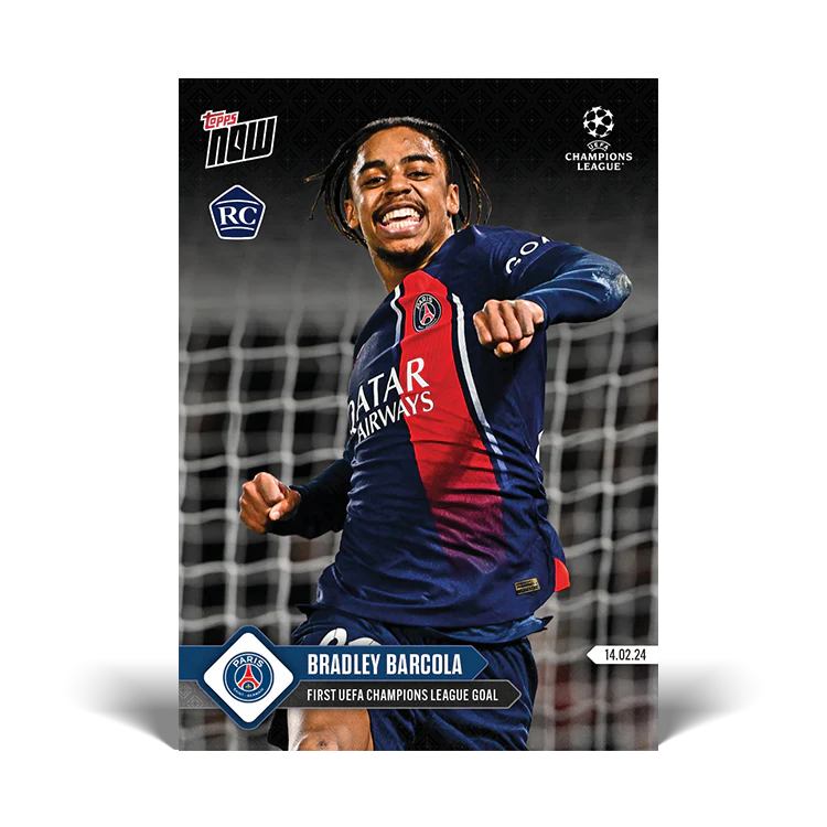 Topps UK - Bradley Barcola - First UEFA Champions League goal - UCL TOPPS NOW® Card #95