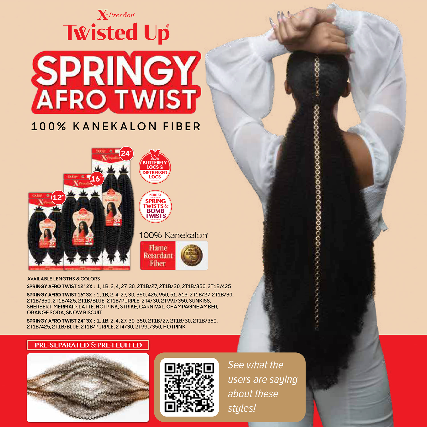 Outre Crochet Braids X-Pression Twisted Up 2X Springy Afro Twist 12