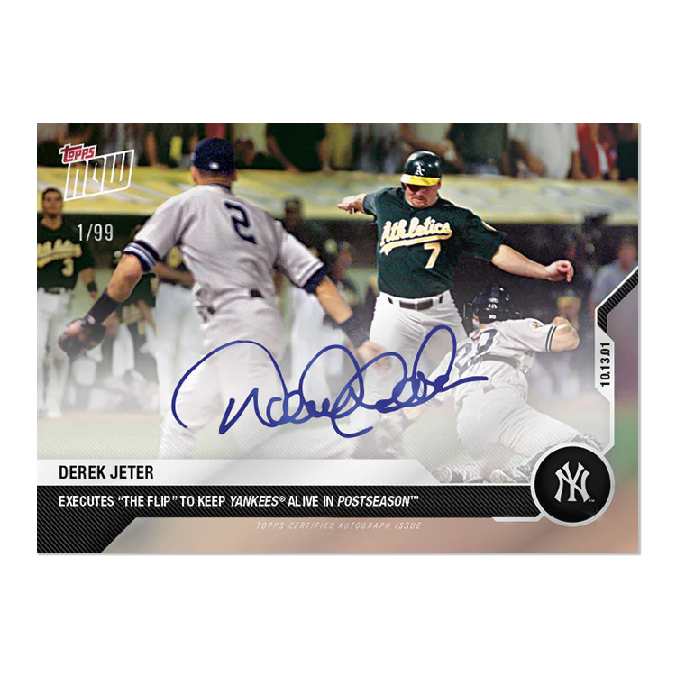 On-Card Chrome Auto # to 99 - Derek Jeter Career Retrospective Topps NOW® Chrome Card 6A
