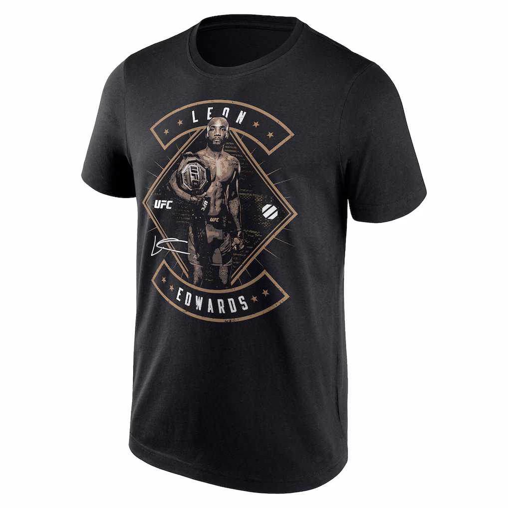 UFC Leon Edwards Champion Pose T-Shirt - Black - Mens
